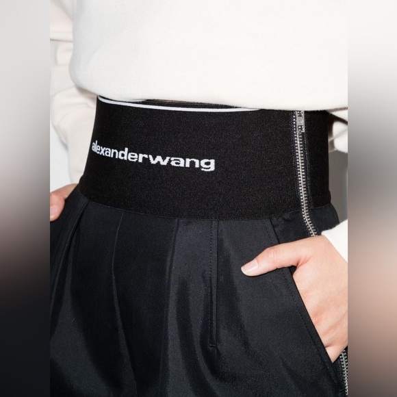 Alexander Wang Black Logo Waistband Shorts NWT - Picture 7 of 8